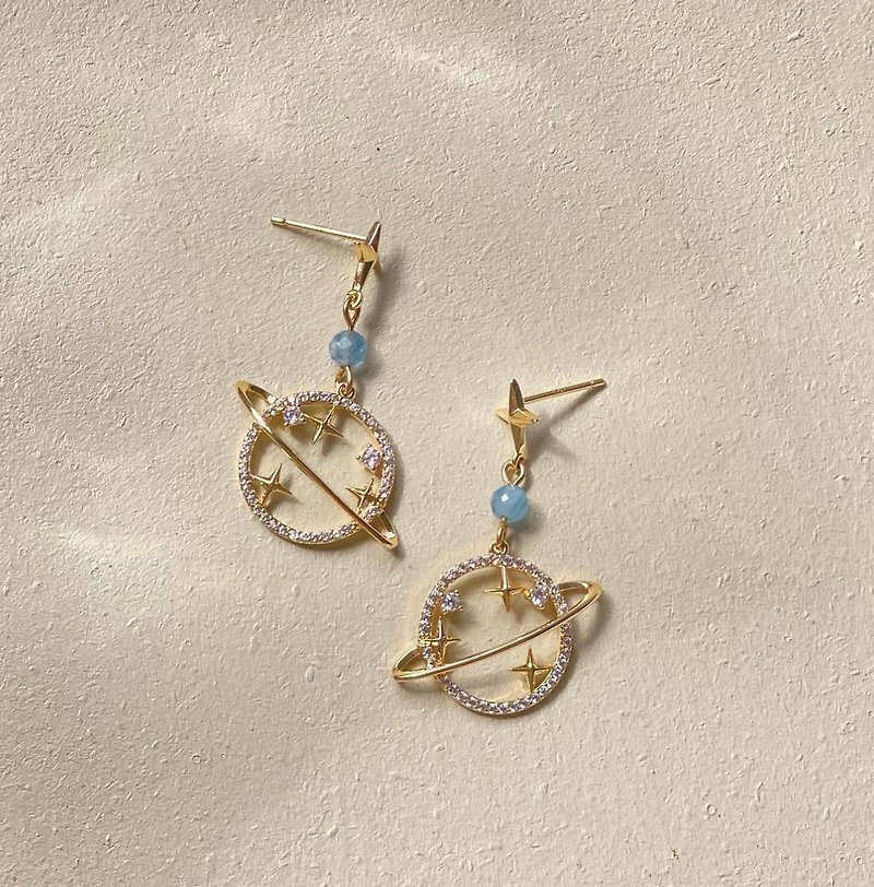 Vagus planet - Earrings & Clip-ons - Semi-Precious Stones Gold