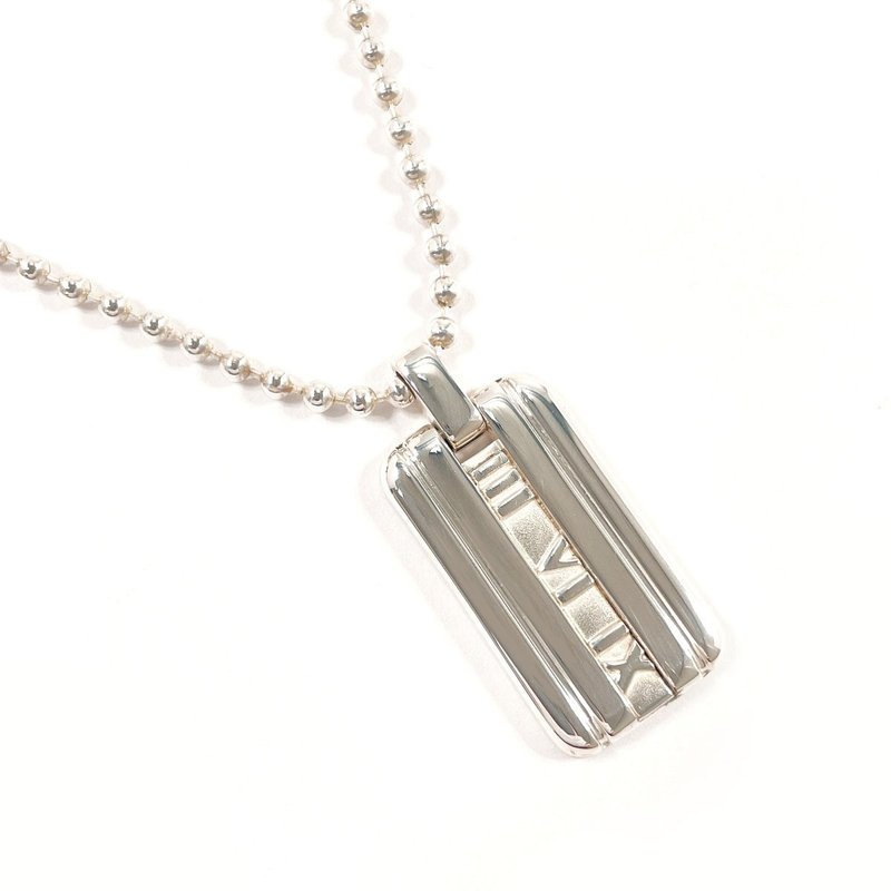 【日本直送 中古美品】ティファニー TIFFANY&Co. ネックレス アトラス プレート ボールチェーン シルバー925 アクセサリー 新品仕上げ済み - 項鍊 - 純銀 銀色