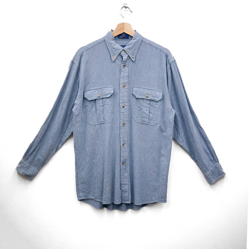 PENDLETON Long Sleeve Shirt Blue Used Vintage - เสื้อเชิ้ตผู้ชาย - ผ้าฝ้าย/ผ้าลินิน สีน้ำเงิน