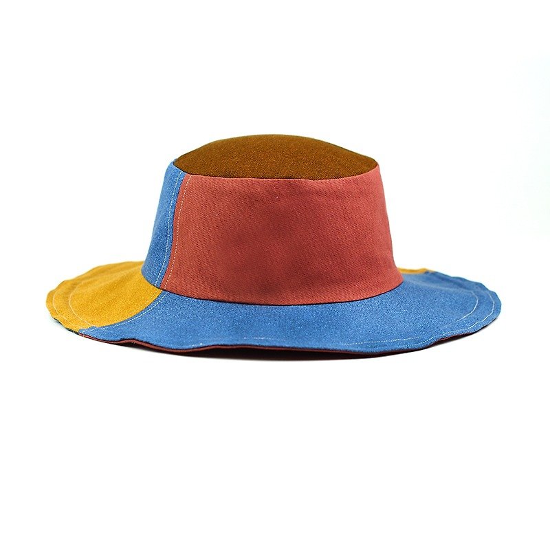 Cow Village Calf Village Men's and Women's Hand-made Double-sided Hat Customized Gentleman's Hat Neutral Cap Removable Japanese Style Split { - หมวก - ผ้าฝ้าย/ผ้าลินิน สีนำ้ตาล