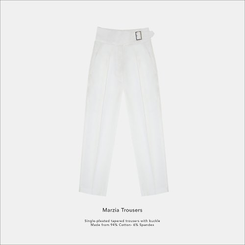 raw-attire Marzia trousers / White / 100% Cotton