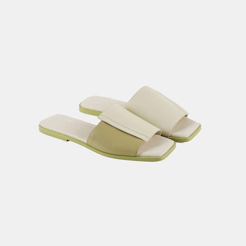 【春天來了】Peddle Corn leather Sandle 玉米基純素皮革 涼鞋 - 拖鞋 - 人造皮革 綠色
