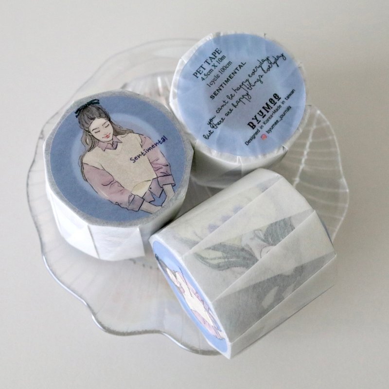 SENTIMENTAL PET TAPE(4.5cm X 10m) - มาสกิ้งเทป - เส้นใยสังเคราะห์ สีใส