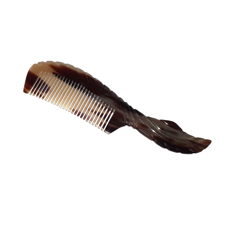 Natural Buffalo Horn Comb – Handcrafted Grooming Essential for Men & Women - 髮圈/髮夾 - 環保材質 咖啡色