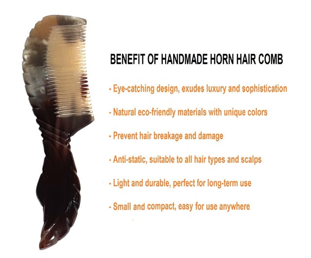 バッファローホーンコーム　ワイドタイプ　ナチュラルホーンコーム　牛角　天然角 バッファローホーンコーム 牛角 天然角 ナチュラルホーンコーム