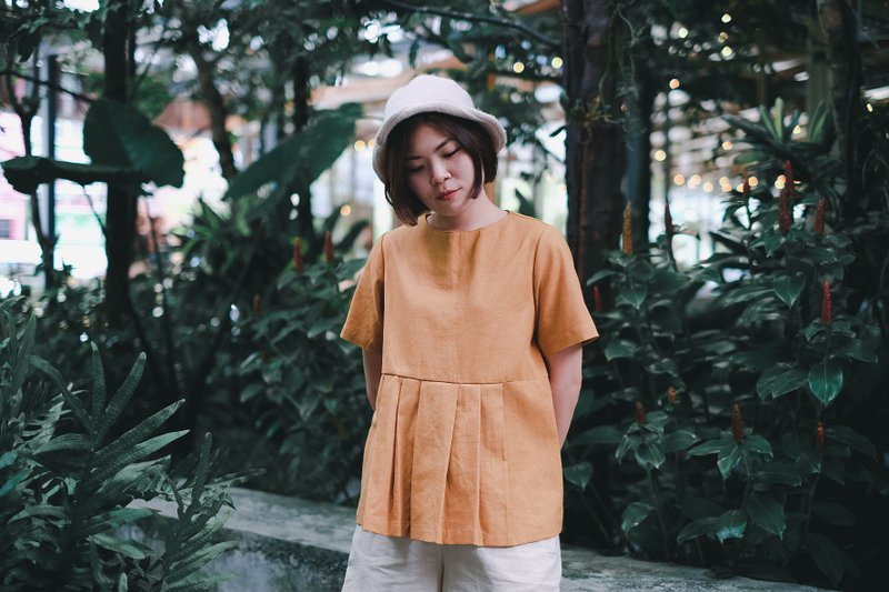 Haruka Blouse : Yellow - เสื้อผู้หญิง - ผ้าฝ้าย/ผ้าลินิน สีเหลือง