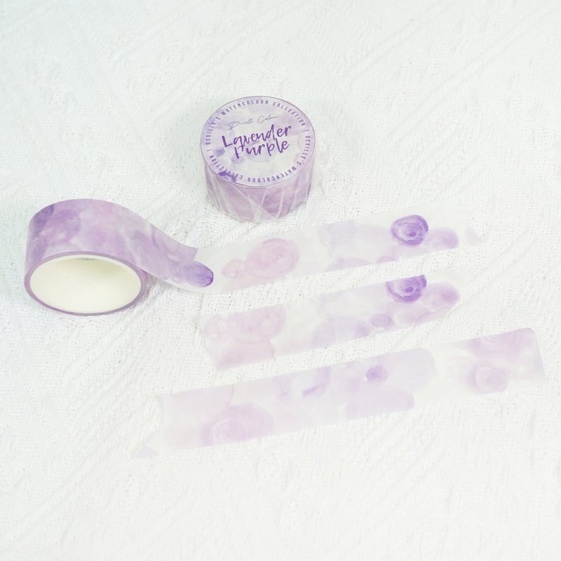 【Lavender Purple 紫薰衣草】水彩祝福 和紙膠帶 手帳裝飾 拼貼 - 紙膠帶/和紙/PET - 紙 紫色