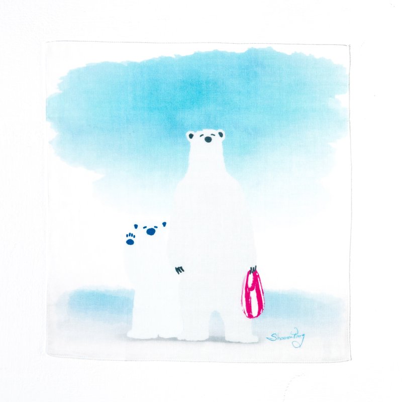 Polar Bear_Scarf - Handkerchiefs & Pocket Squares - Cotton & Hemp 