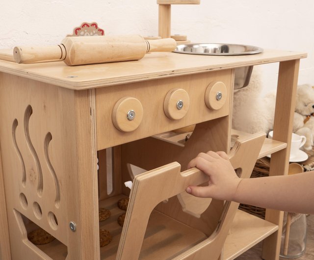 Montessori-Inspired Wooden Kids' Toy Kitchen - Shop WoodAndHearts Kids' Toys  - Pinkoi