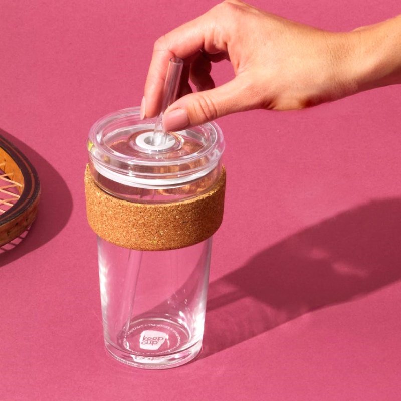 Australian KeepCup Alcoholic Glass Tumbler L - Cork - แก้วมัค/แก้วกาแฟ - แก้ว สีใส