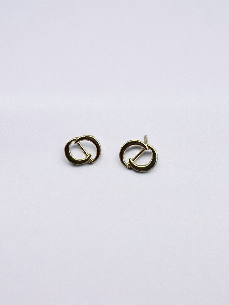 Fashion Diamond Earring • 18K gold • Gold Vermeil - ต่างหู - เงินแท้ สีเงิน