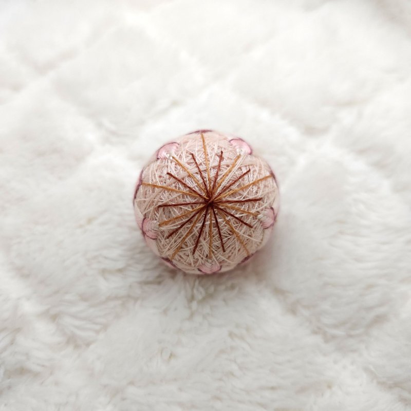 Pink cherry blossom_3 cm pendant_temari ball. - พวงกุญแจ - งานปัก สึชมพู