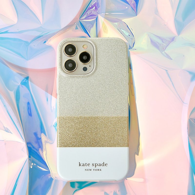 【kate spade】iPhone 13 系列 精品手機殼 冰沙 - 手機殼/手機套 - 塑膠 金色
