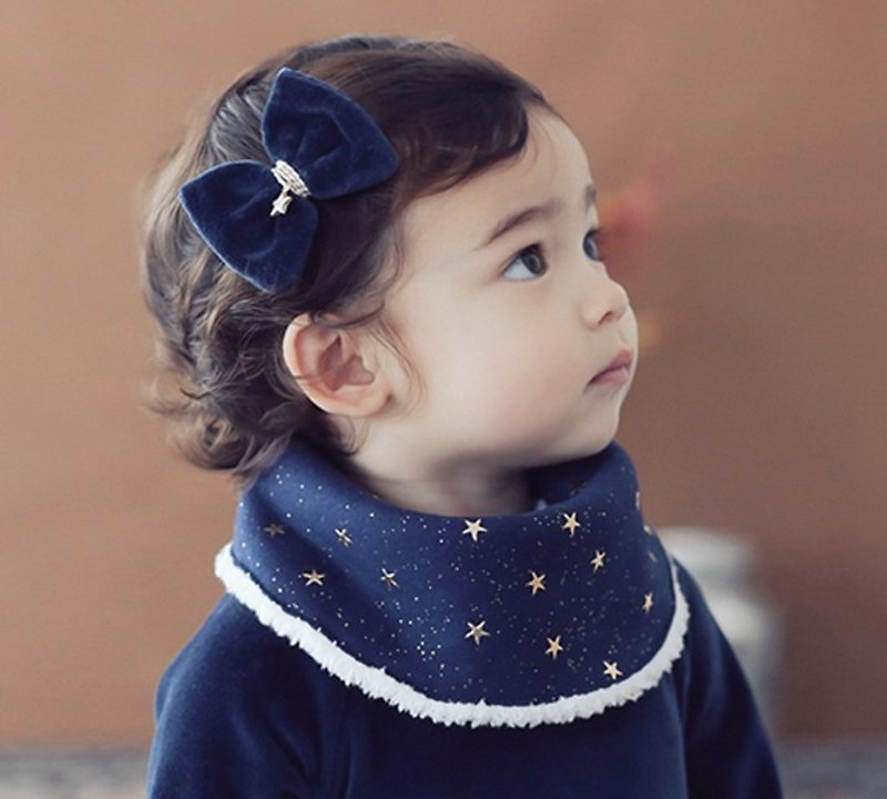 Happy Prince 星光點點雪絨內裡嬰童圍兜 韓國製 圍巾 - 口水肩/圍兜 - 棉．麻 多色