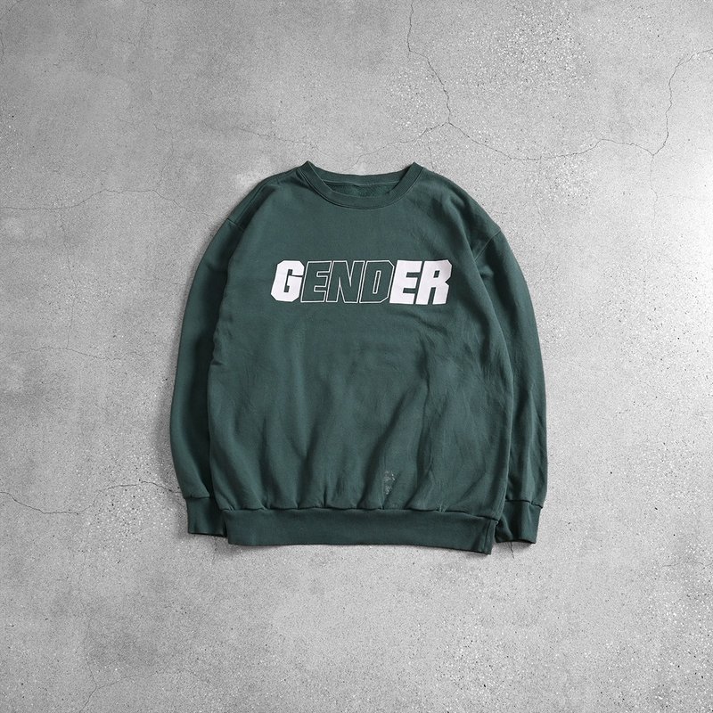 Vintage 大學Tee / 大學踢、古著大學T、大學t、衛衣、古著上衣 - 男 T 恤 - 棉．麻 綠色