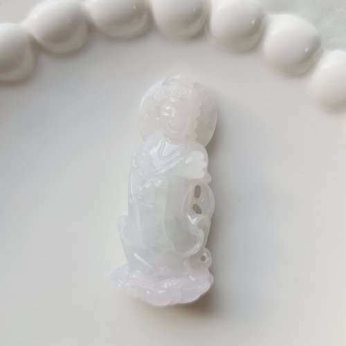 緣圓翡翠 全立體冰膠站姿觀音 | 天然緬甸玉A貨翡翠
