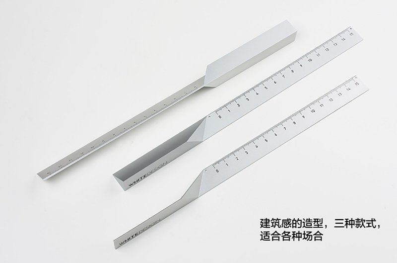 High-end creative office stationery aluminum alloy ruler designer gift - Other - Aluminum Alloy Silver