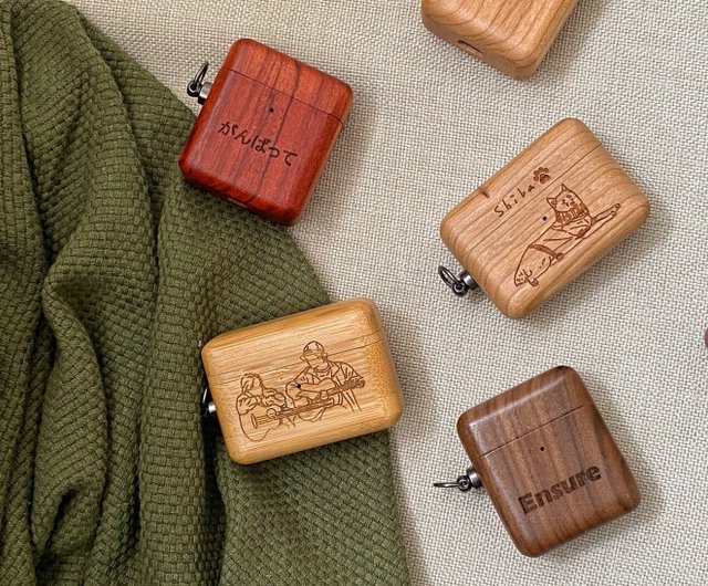 カスタマイズ】無垢材AirPodsケース 新型PRO 3 画像/文字デザイン可能