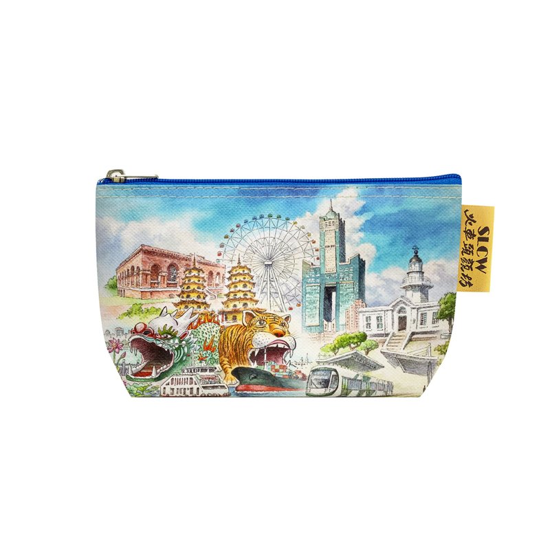 Sunny Bag - 火車頭顏坊-多功能棉布文具袋/化妝包-高雄印象 - 化妝包/收納袋 - 其他材質 藍色