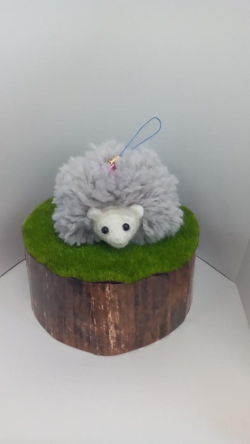 Hedgehog Strap - Knitting, Embroidery, Felted Wool & Sewing - Wool Gray