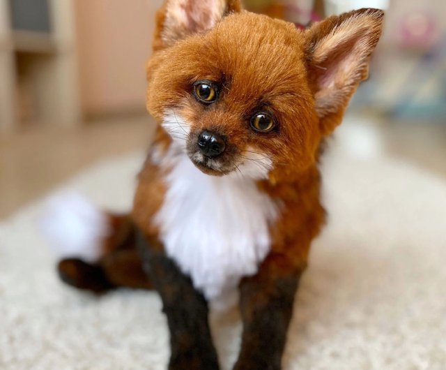 Realistic plush toy Red Fox - Shop MoonFoxToys Stuffed Dolls & Figurines -  Pinkoi