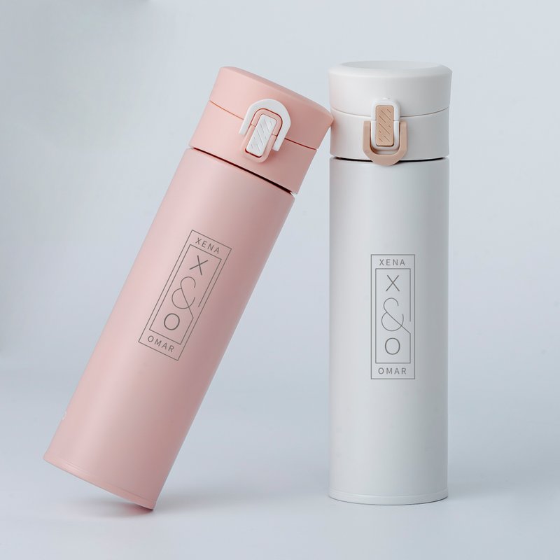 【客製化禮物】彈蓋 不鏽鋼保溫瓶 / 情侶對杯 / 訂製英文名 - 其他杯子 - 不鏽鋼 