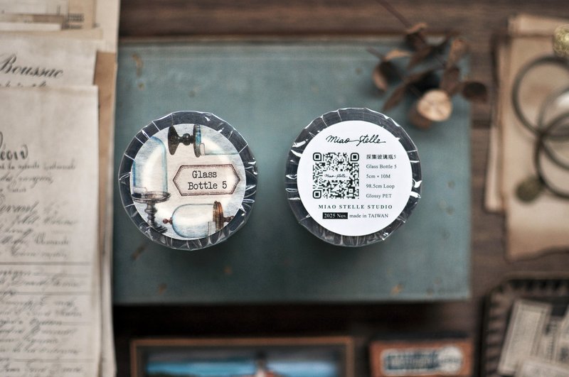 採集玻璃瓶5 亮面PET紙膠帶– 5cm - 紙膠帶/和紙/PET - 塑膠 多色