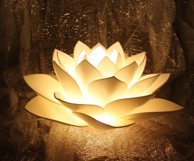 Flower lamp white Lotus floor lamp bedside lamp yoga room decor Shop FlowerLightStudio Lighting - Pinkoi