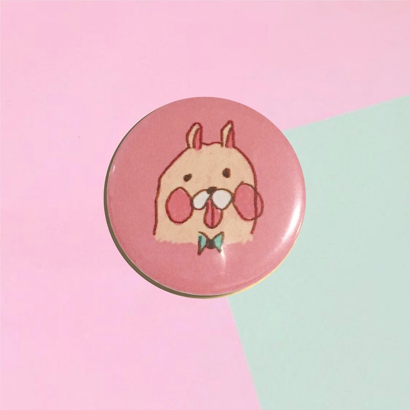 Hamster gentleman | children hand-painted small badge - Badges & Pins - Paper Pink