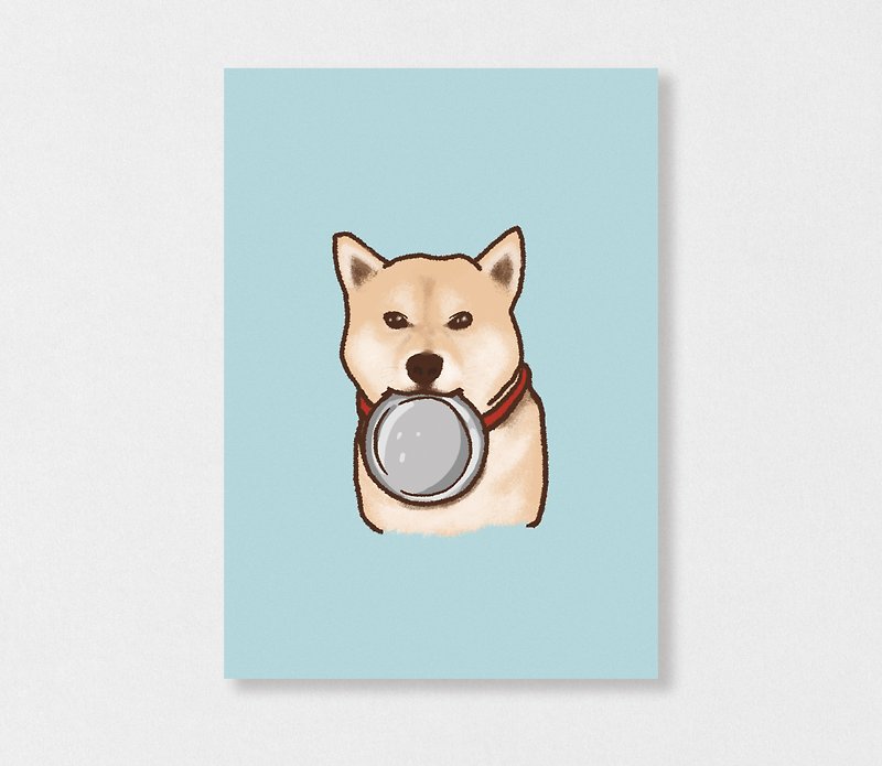 "Shiba Inu - bite bowl" Planet Flies / Shiba Inu / wool kids / illustration postcards / Hands Bazaar - การ์ด/โปสการ์ด - กระดาษ 