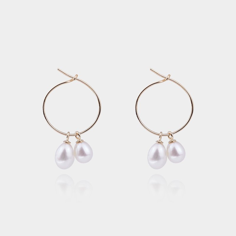 ABELIA pearl earrings - Earrings & Clip-ons - Sterling Silver Gold