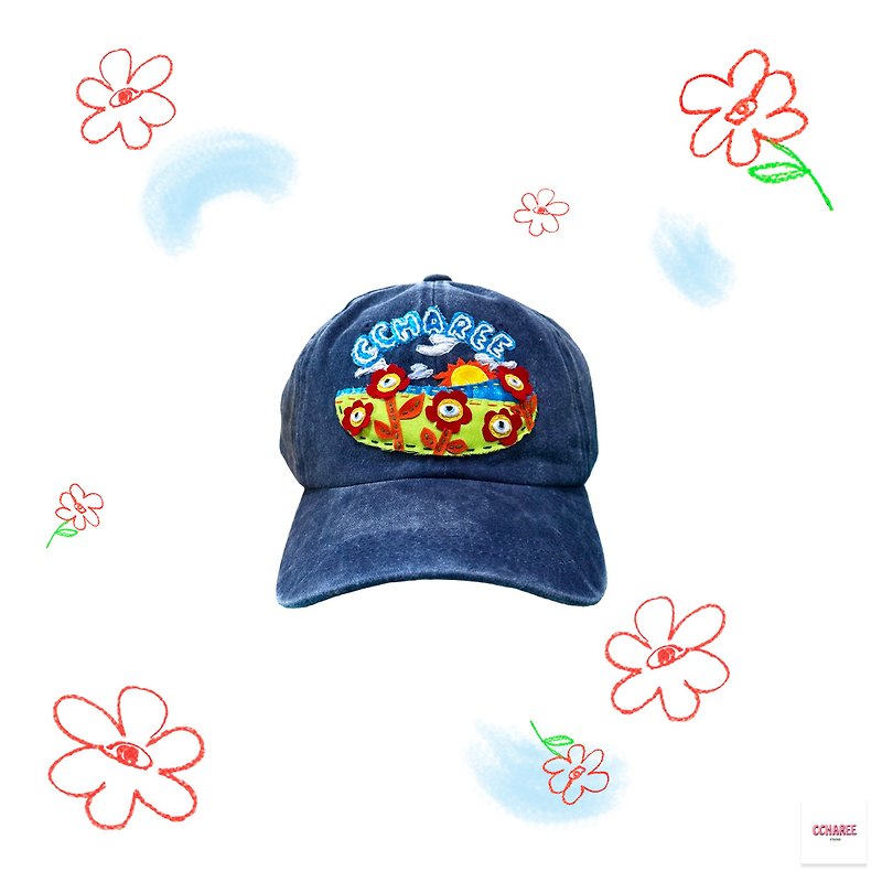 CCHAREE FLOWER CAP - 帽子 - 棉．麻 