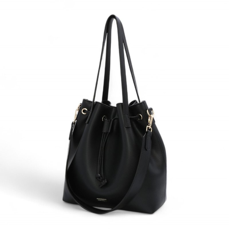 ANNA DOLLY simple and elegant drawstring bucket bag black - Drawstring Bags - Other Materials Brown