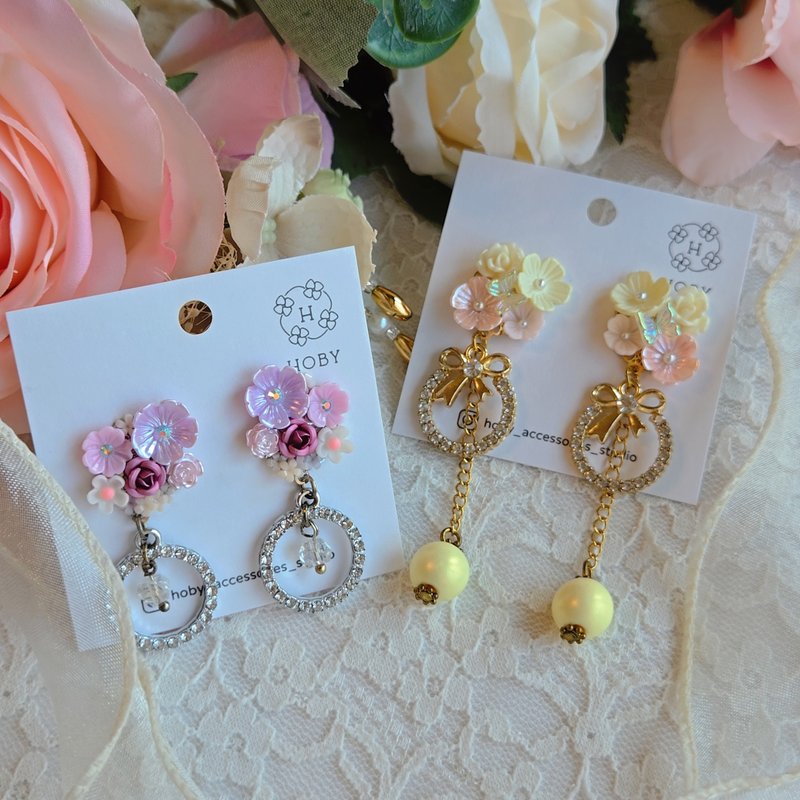 夢中的婚禮 耳環/耳釘/耳夾 原創 手作 送禮 婚禮穿搭 - 耳環/耳夾 - 不鏽鋼 