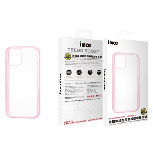 imos 美國康寧玻璃保護貼 imos iPhone13 Pro Max 6.7吋 m系列 美國軍規雙料防震保護殼-粉