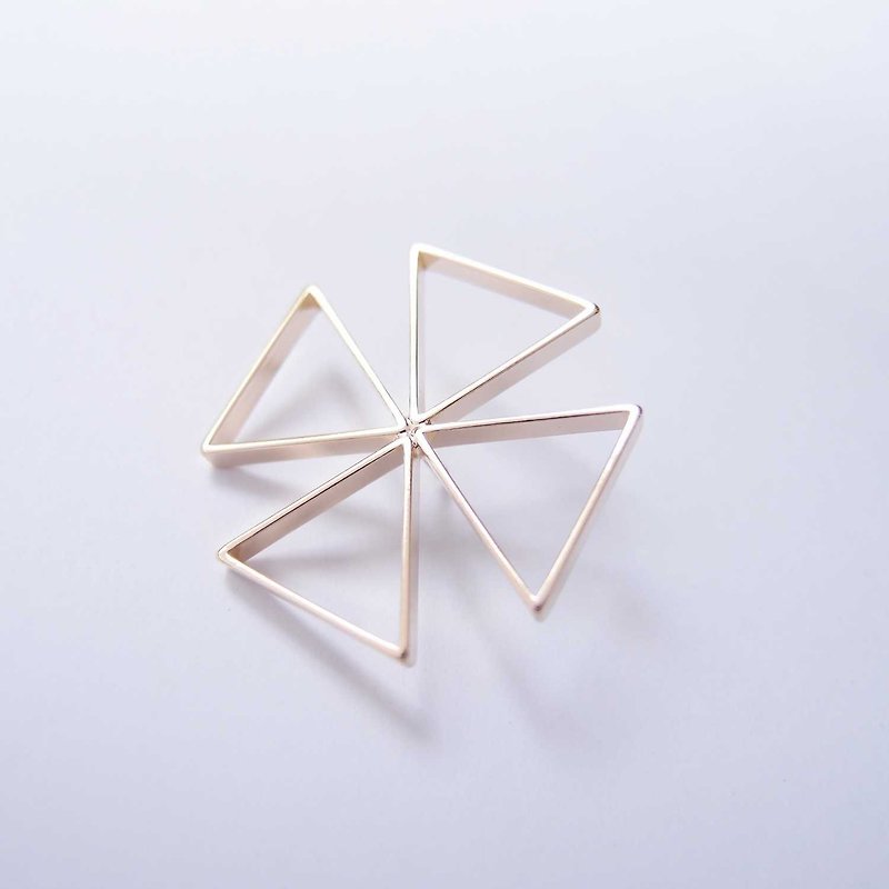 Cross metal brooch - Brooches - Other Metals Gold