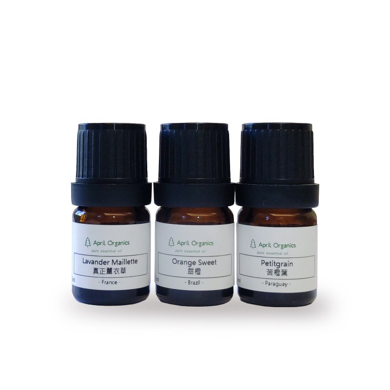 April Organics Small Bottle Essential Oil Set_Relax and Sleep_5mlx3 Bottles - น้ำหอม - แก้ว 