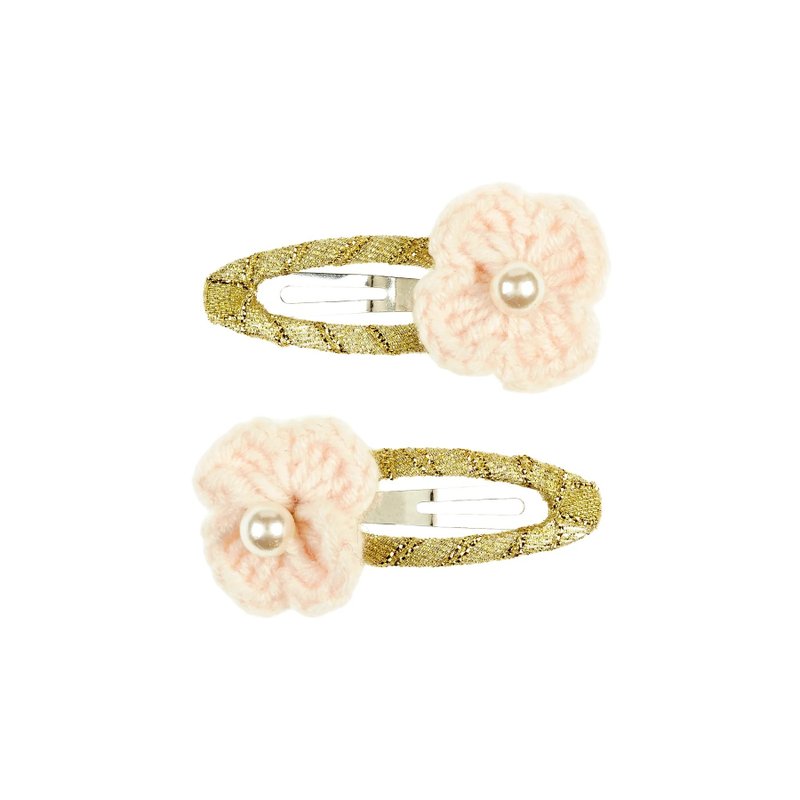 TiDi Dutch Souza light pink wool flower hairpin - เครื่องประดับผม - ไนลอน สึชมพู