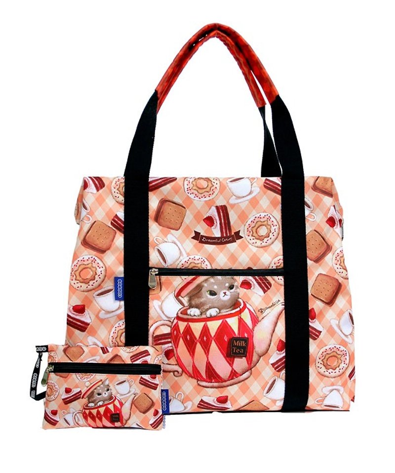 Kitten tea | bag | Large capacity | Shoulder Bag | messenger bag | handbags - กระเป๋าแมสเซนเจอร์ - วัสดุกันนำ้ 