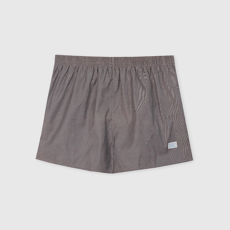 [Boyfriend Gift/Free Shipping] Cotton Twill Men’s Boxer/Pant Pants│Dark Gray - Men's Underwear - Cotton & Hemp Gray