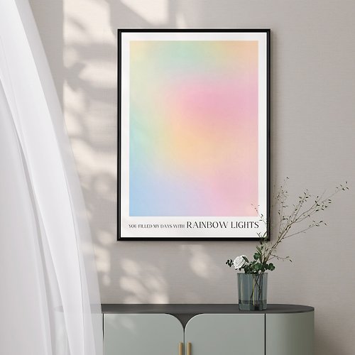 菠蘿選畫所 充滿彩虹的日子 - 簡約字體排印掛畫/辦公室擺設/臥室裝飾掛畫