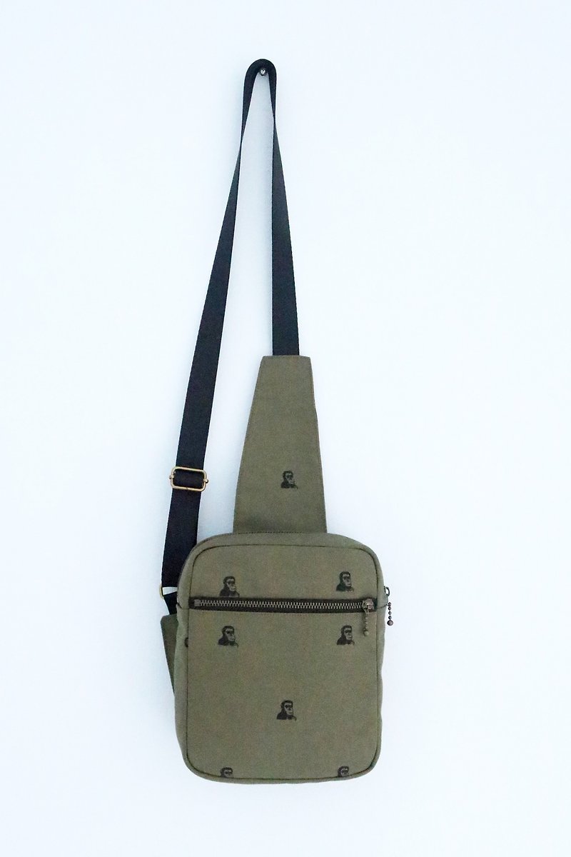 Shoulder Bag - Evolution Dark Green - กระเป๋าแมสเซนเจอร์ - ผ้าฝ้าย/ผ้าลินิน สีเขียว