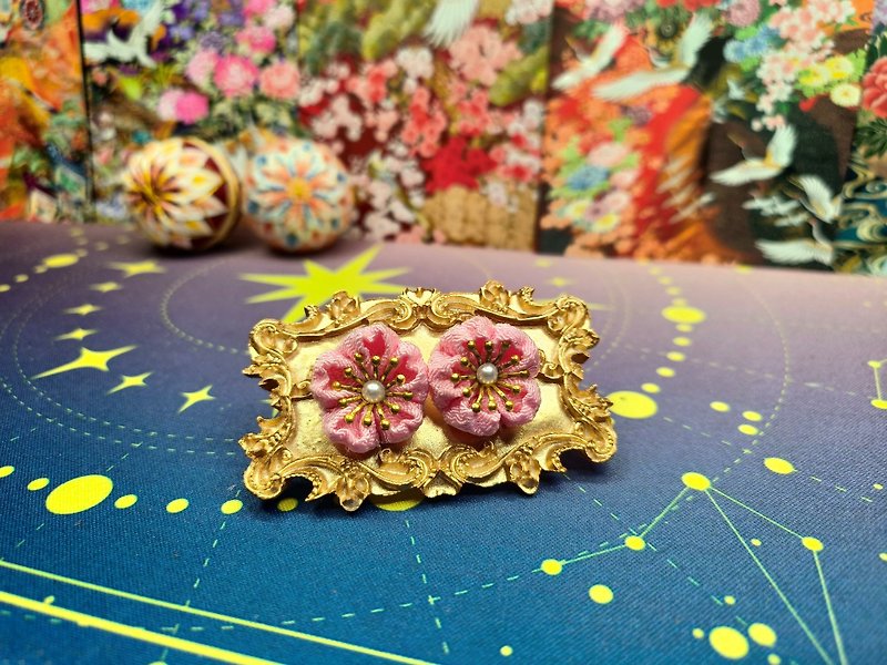 Sakura Earrings - 耳環/耳夾 - 棉．麻 粉紅色
