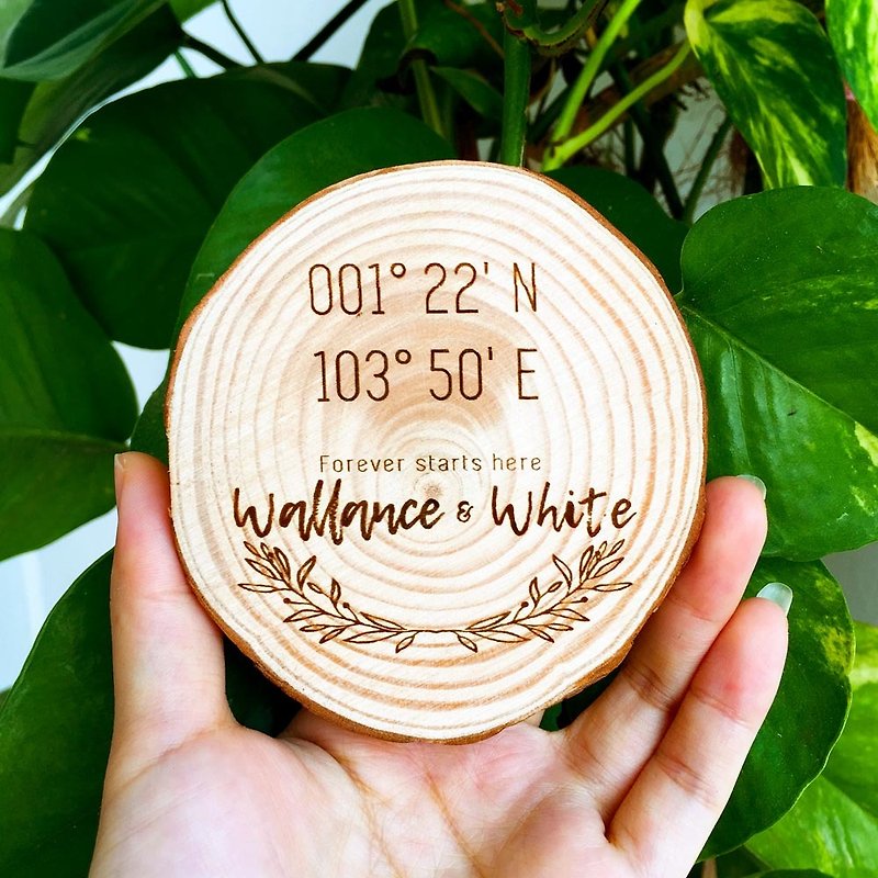 Personalized New Home Wooden Coaster. Wedding Gift. Geography Housewarming Gift. - Coasters - Wood 