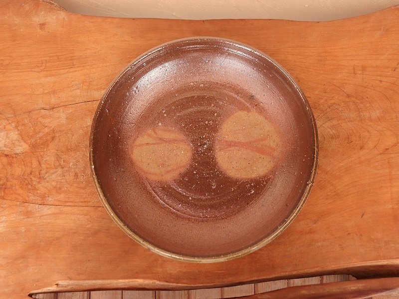 備前焼 皿(23.5cm)　sr3-048 - 盤子/餐盤/盤架 - 陶 咖啡色