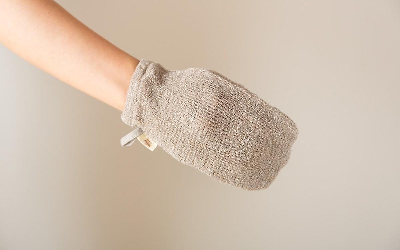 Linen knit body mittens - Fragrances - Cotton & Hemp Khaki