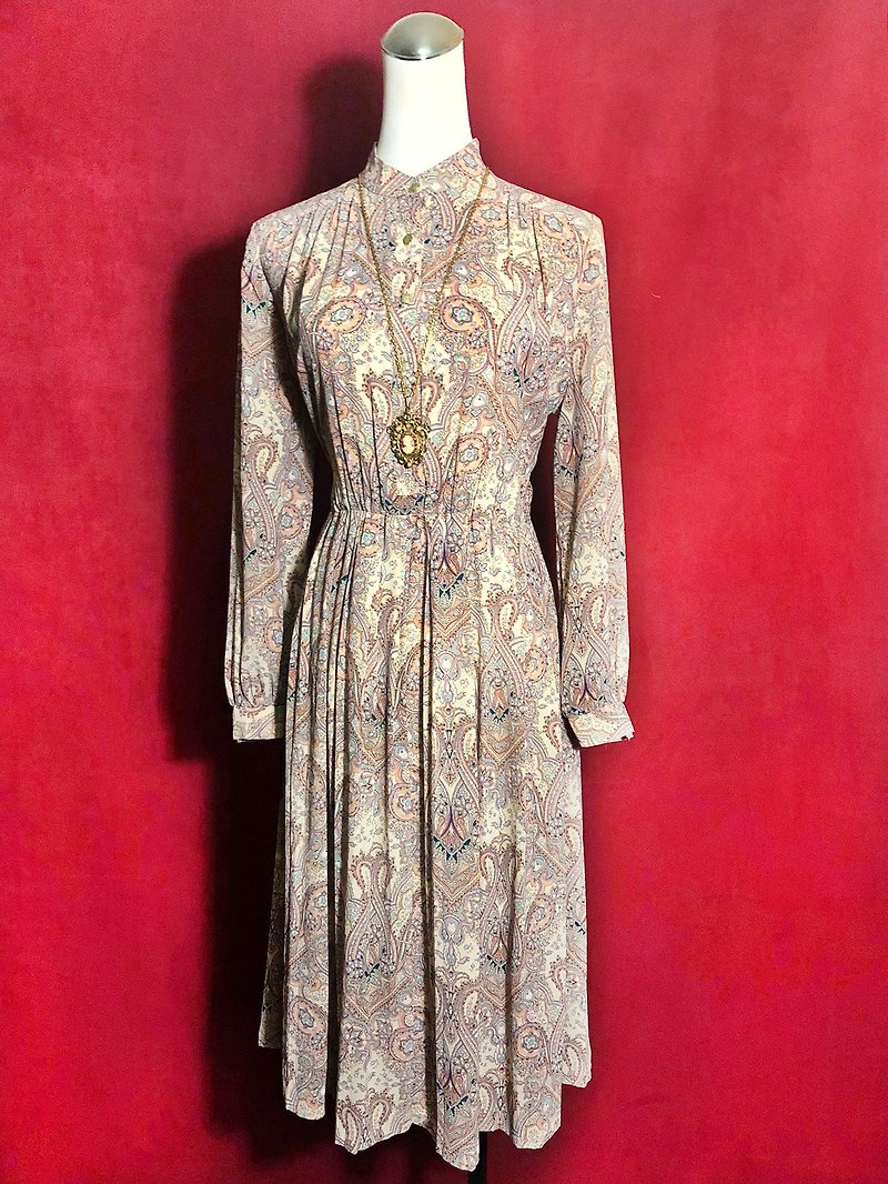 Totem long sleeve vintage dress / abroad brought back VINTAGE - One Piece Dresses - Polyester Multicolor