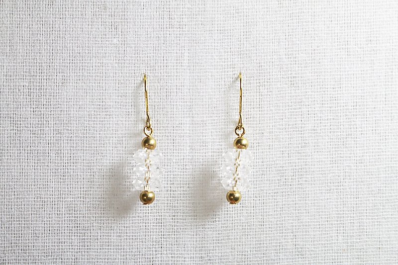// Design brass acrylic earrings // ve107 - ต่างหู - โลหะ สีใส