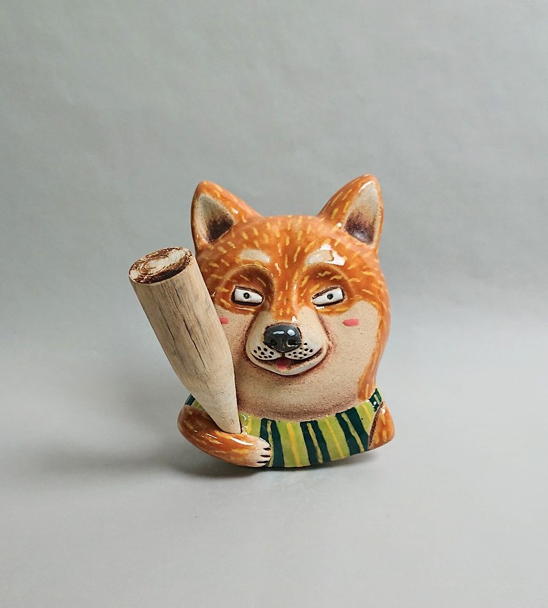 Shiba Inu Diffuser 01 (Handmade Pottery) - น้ำหอม - ดินเผา ขาว