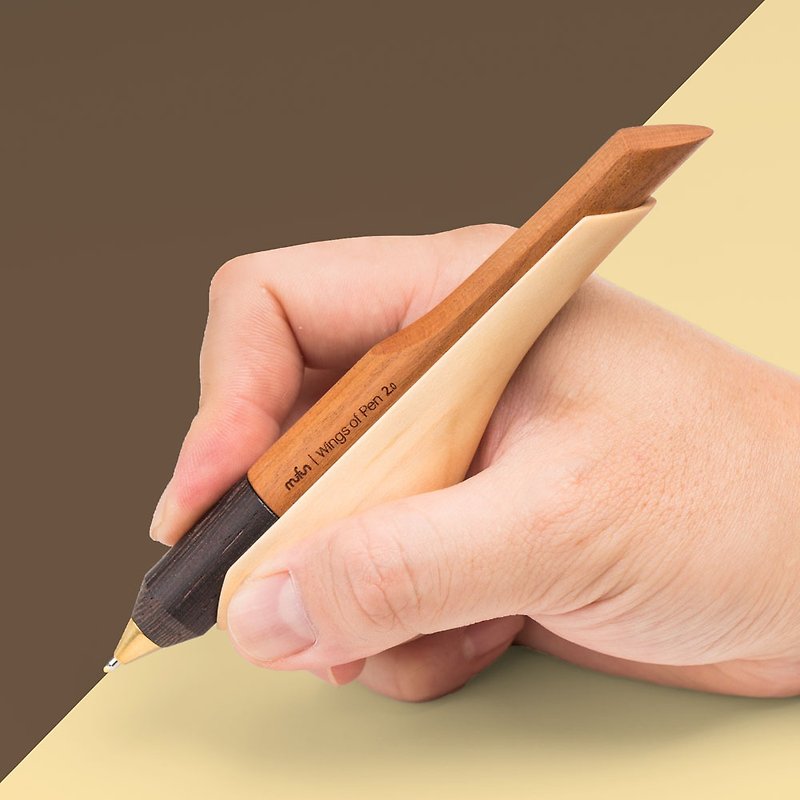 啄墨2.0 原木【麻雀】單筆 + 筆座 - 兼具擺飾與書寫的原木手工筆 - 其他書寫用具 - 木頭 